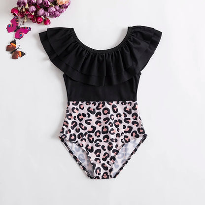 Trajes de baño de una pieza para niñas de 1, 2, 3, 4 y 5 años, estampados, para playa, verano, con lazo
