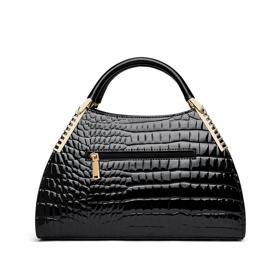Alligator Patent Leather Shoulder Crossbody Handbags for Women, Luxury Brand Designer Hobo Bags, Two-Layer Sac