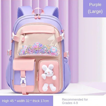 Mochila escolar ligera Kawaii para niñas de primaria 2025, impermeable, colorida, de viaje, ideal como regalo.