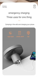 2024 New Portable Tripod Camping Fan 10000mAh USB Rechargeable Multifunctional Mini Outdoor Tent Wireless Ceiling Electric Fan