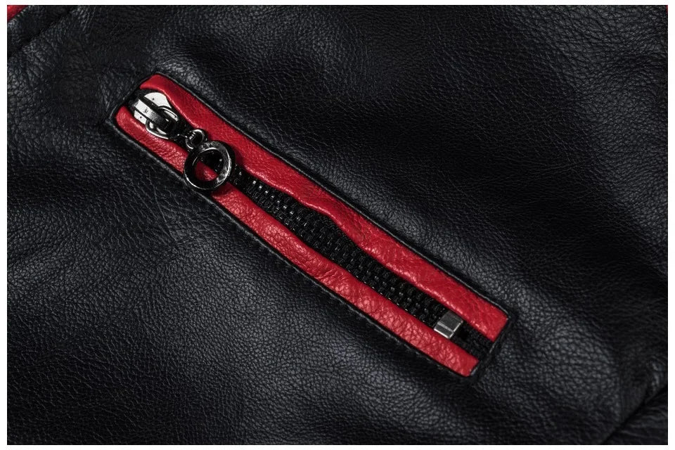 2022 Fashionable Casual Men's Leather Jacket Splice Motorcycle Amazon Vintage Cross-Border Spring Autumn Thin Style Wear