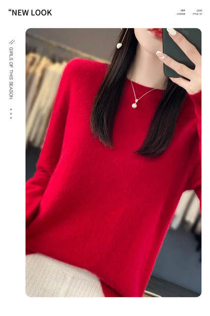 New cashmere sweater women's sweater in autumn and winter 100% merino wool fashion O-neck autumn warm pullover top