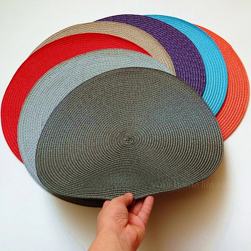 Round Placemats Set, Braided Circle Place Mat, Washable Table Mats for Kitchen Dining Table, Mixed Color Non-Slip Place Mats