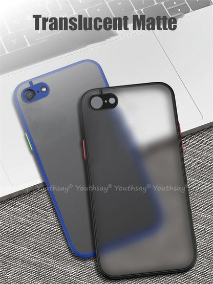 Funda para iPhone SE 2022, funda para iPhone SE 3, 2022, 2020, 8, 7 Plus, funda de silicona mate translúcida de goma para iPhone SE 2022.