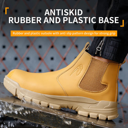 Waterproof Men's Safety Work Boots Steel Toe Shoes Anti Impact And Anti-Puncture Outdoor Adventure Hiking Tactical Boots