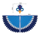 Children Owl Wings Costume Animals Peacock Felt Cloak with Mask for Kids Boys Girls Stage Performance Halloween Party Cape