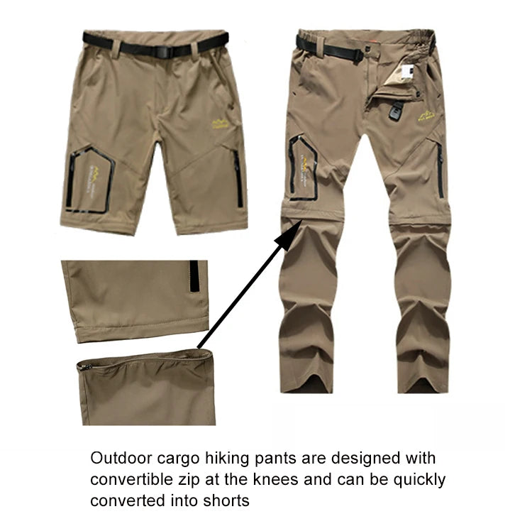 TRVLWEGO Men's Camping Hiking Pants Trekking High Stretch Summer Thin Waterproof Quick Dry UV-Proof Outdoor Travel Trousers