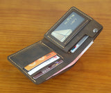 Luxury Handmade 100% Genuine Leather Men Wallet Purse Short Money Clip with Coin Pocket Male Money Bag Multi-Card Wallet Vintage