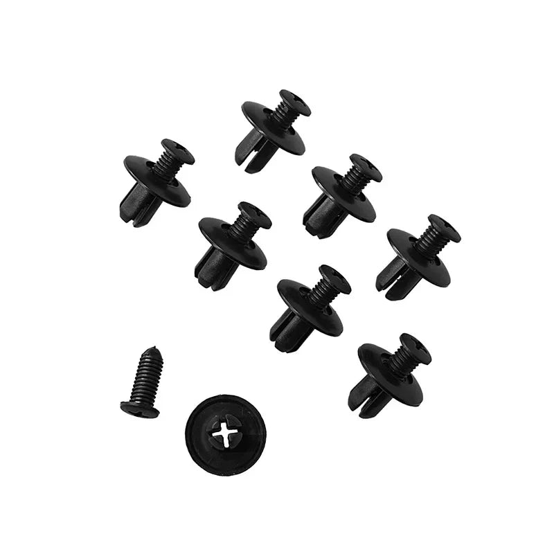 8mm Plastic Rivets Fasteners Screw Car Bumper Fender Black Rivet Car Fastener Clips for Toyota Focus Kia Nissan Yamaha