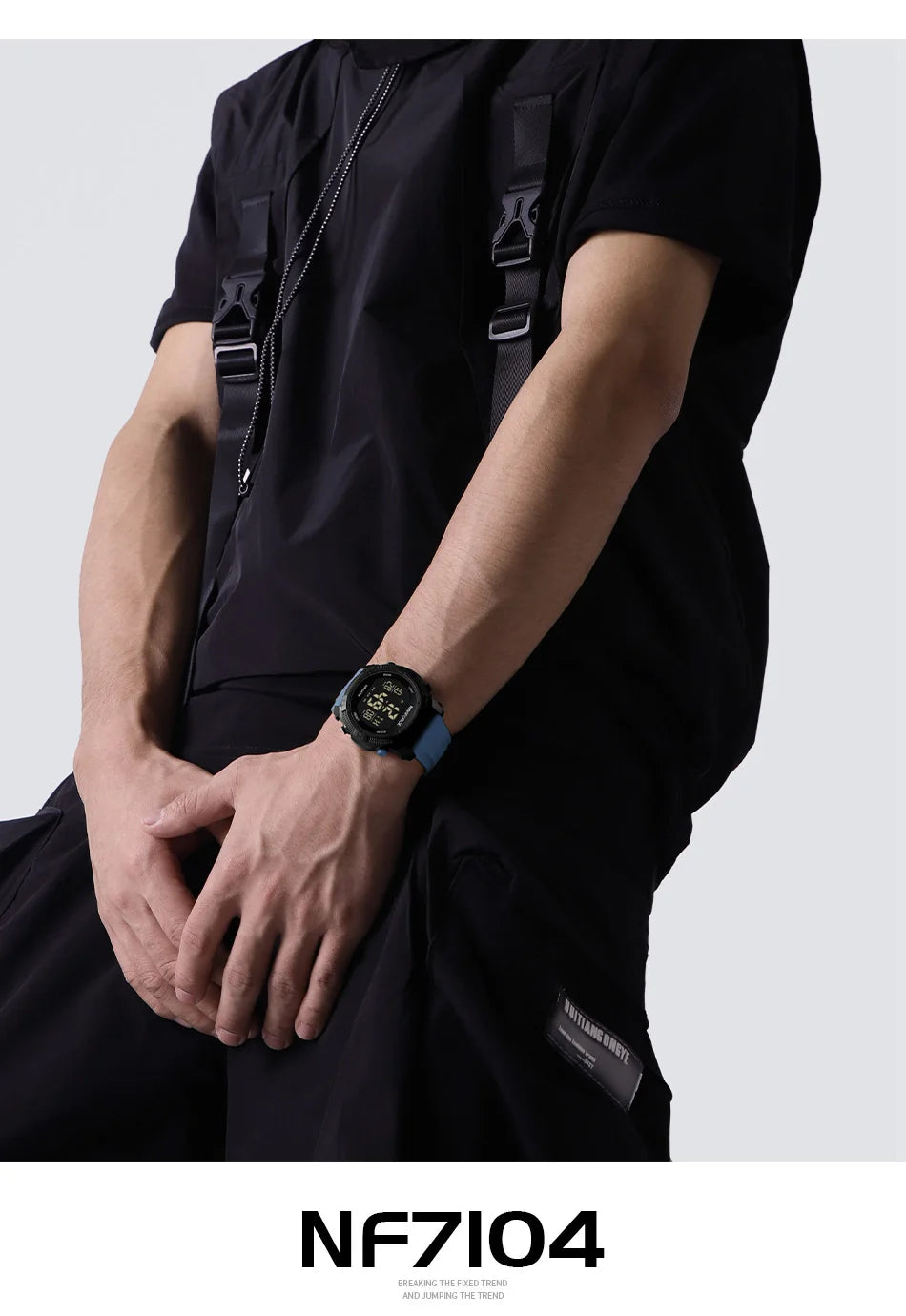 NAVIFORCE - Reloj de pulsera digital LCD para hombre, deportivo, resistente al agua hasta 50 m, con correa de silicona, informal, electrónico