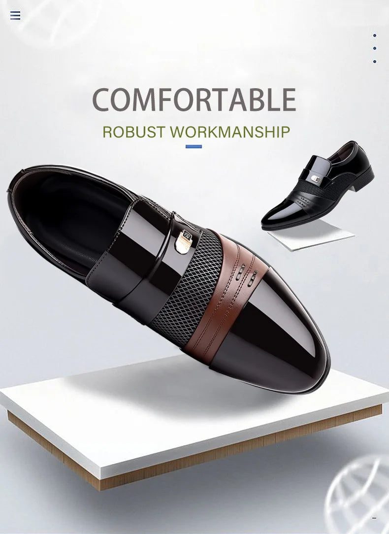 Men's Luxury Lacquer Oxford Wedding Shoes, Pointed Toe Dress Shoes for Men, Classic Business Men's Leather Shoes, Big Size 38-48