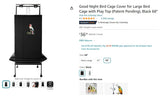 Black Bird Cage Shading Cover, Large Universal, Blackout, Breathable Parrot Cage, Good Night Covers