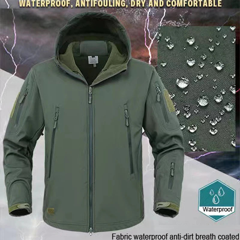 Chaquetas SoftShell de invierno para hombre, pantalones tácticos, para acampar, senderismo, caza, pesca, sudaderas de forro polar, abrigos, tallas S-5XL, pantalones cargo para exteriores.
