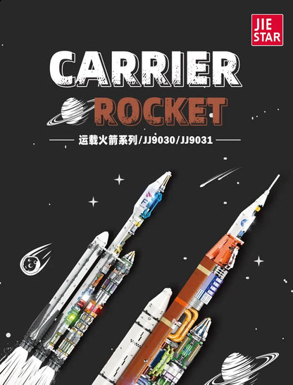 Building blocks rocket model science education toys decoration early education assembly DIY heavy rocket model JJ9030