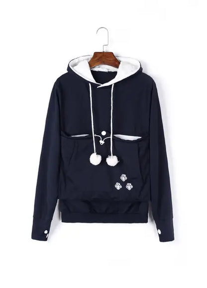 Gato amantes hoodies malote cão animal de estimação hoodies para canguru casual animal de estimação pata pullovers afago bolsa moletom bolso animal orelha com capuz