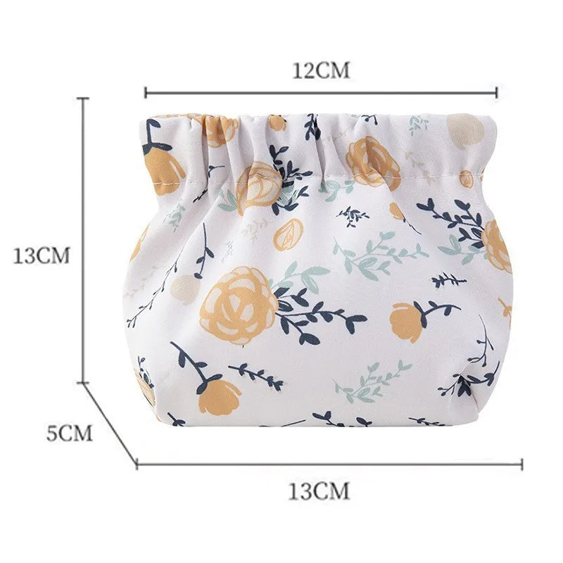 Ins Cosmetics Coin Wire Holder Pouch Bag Portable Earphone Cards Lipsticks Storage Bag Auto Close Organizer Travel Jewelry Bag