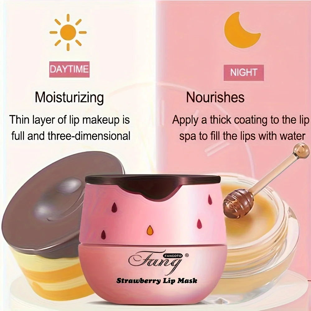 Paquete de 2 bálsamos labiales de abeja, exfoliantes, hidratantes, previenen la sequedad y las grietas, mascarilla labial para dormir y reduce las líneas de expresión. 