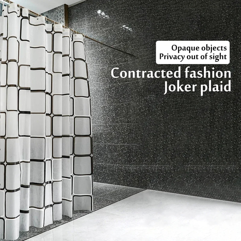 Cortinas de ducha de baño con ganchos, impermeables y resistentes al moho, mamparas de baño duraderas, cortinas de ducha de tela autocortables de PE EVA.