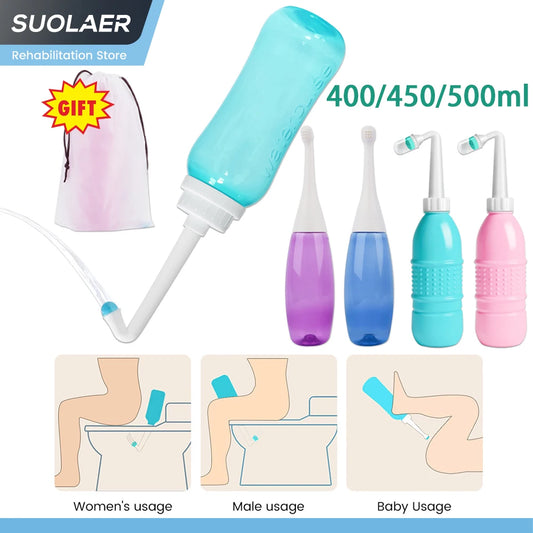 Portable Bidet Spray Handheld Travel Bidet for Pregnant Women Baby Cleansing Water Washer Bottle Baby Showers Mom Bottle 4/500ml