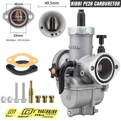 NIBBI PE19mm/PE22mm/PE24mm/PE26mm/PE28mm Flange Carburetor for Motorcycle 2T 4T GY6 Engine 100cc-250ccATV Yamaha Racing Pitbike