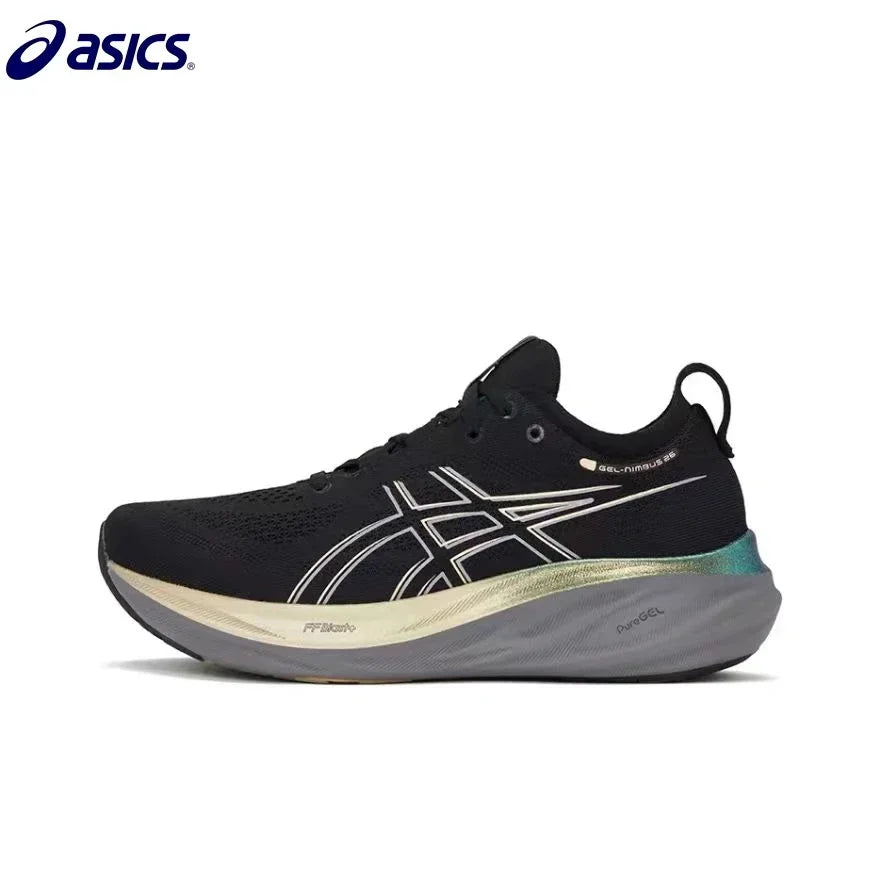 Zapatillas de running originales Asics Nimbus 26 para hombre, de caña baja, con amortiguación, para exteriores, antideslizantes y transpirables.