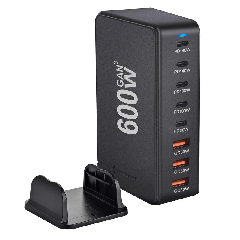 NEW 600W Gan Fast Charge 3.0 USB Type C Fast Charger Mobile 8-port 5C3A PD Charger  Convenient To Carry Tablet Charger