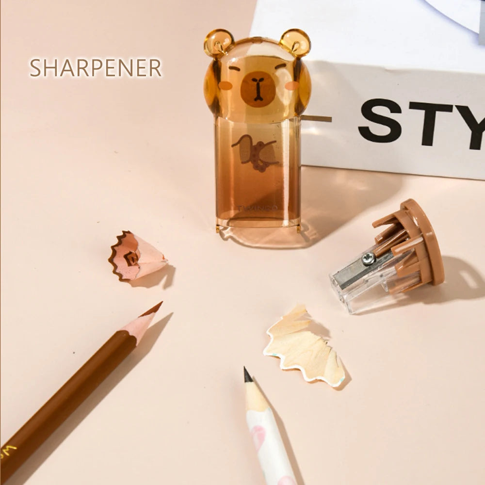 6-Piece Cute Capybara Stationery Set Back To School Supplies