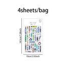 8pcs pencils erasers pens clips stationery themed stickers handbook DIY notebooks dairy pens students' back-to-school gifts