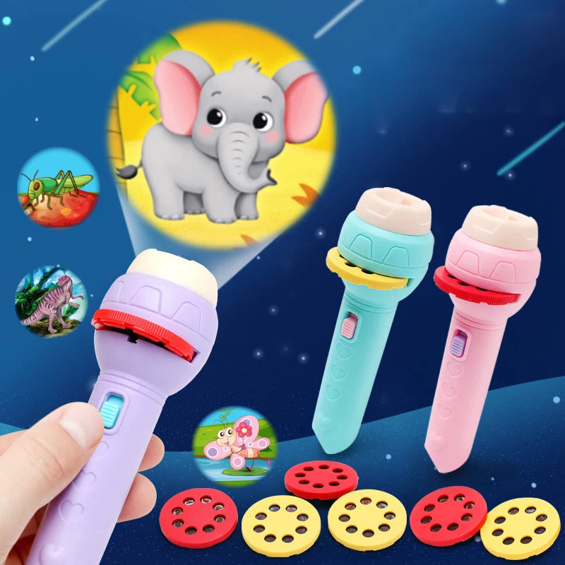 Linterna Proyector Lámpara Antorcha Juguete Lindo Dibujos Animados Creativo Juguete Lámpara Antorcha Linterna Proyector Juguete Libro De Cuentos Para Dormir Para Bebés