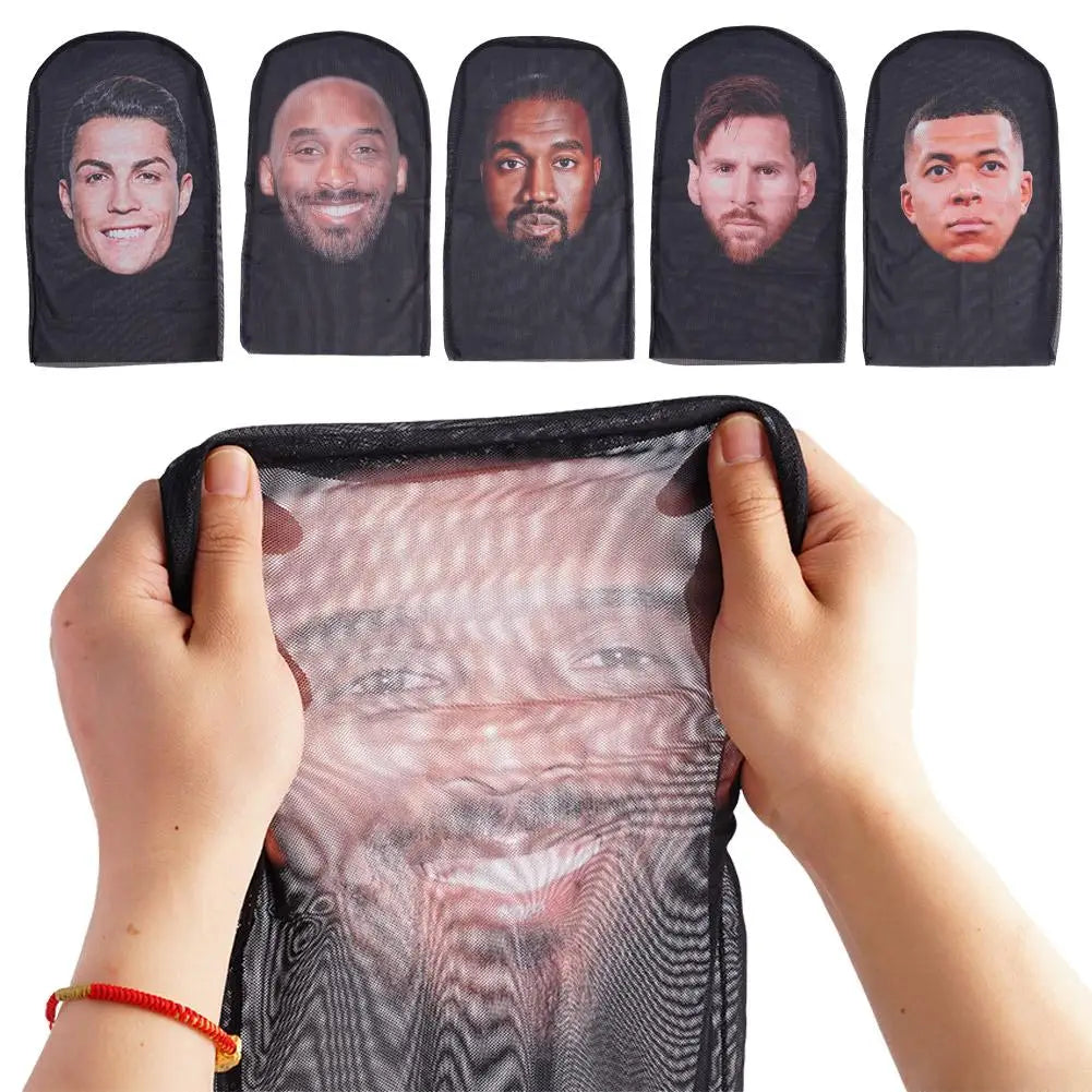 Máscara creativa de Kanye con impresión 3D, malla elástica, máscara facial completa, tocado para cosplay, artículos novedosos, accesorios de fiesta para cosplay para hombres y mujeres