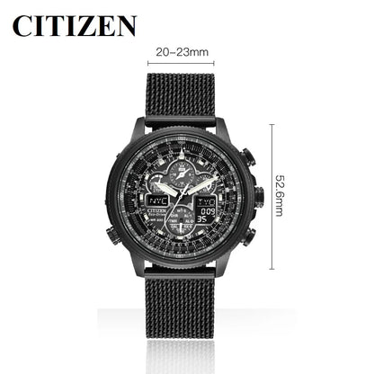 Reloj CITIZEN Skyhawk para hombre, de lujo, resistente al agua, de acero inoxidable, de cuarzo, informal, de negocios.