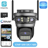 20MP Outdoors Wifi Camera 10K HD Three Lens Security 5G PTZ IP Camera 10X Digital Zoom Lens Human AI Auto Detect Tracking Camera