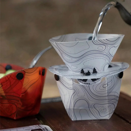 Outdoor Lightweight Folding Tableware Reusable Portable Tableware Combination Plastic Bowl Plate Cup Filter for Camping Hiking