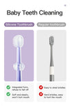 Infant Baby Silicone Deciduous Teeth Toothbrush Oral Tongue Cleaner With PP Storage Box
