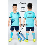 Kids Football Jersey Personalized Custom Boy Soccer Jersey Set Polyester Soccer Uniform Breathable Football Uniform For Children