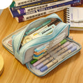 Black Pencil Pouch Stationery Holder Bag Gift Case Pen Ruler Organizer School Student Supplies Canvas Zipper Open Cosmetic Bag A
