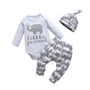 Newborn Baby Boy Baby Elephant Clothes Set Long Sleeve Romper Bodysuit Top and Pants with Hat Spring Autumn Cute Outfit for Boys