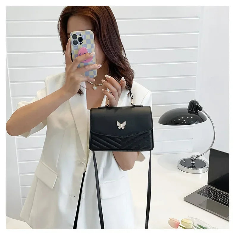 PU Versatile and Fashionable Portable Small Square Bag Single Shoulder Crossbody Bag Luxury Designer Handbag Women's Bags
