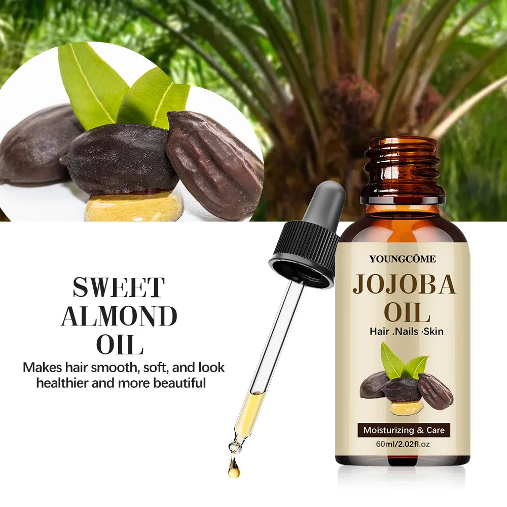 Óleo de Jojoba Orgânico, Óleo Hidratante Puro para Rosto, Cabelo, Pele e Unhas | Óleo Carreador Natural Prensado a Frio e Livre de Hexano