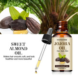 Óleo de Jojoba Orgânico, Óleo Hidratante Puro para Rosto, Cabelo, Pele e Unhas | Óleo Carreador Natural Prensado a Frio e Livre de Hexano