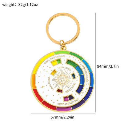 Chaveiro de roda colorida para pintores, chaveiro interativo, chaveiros de arte, presentes