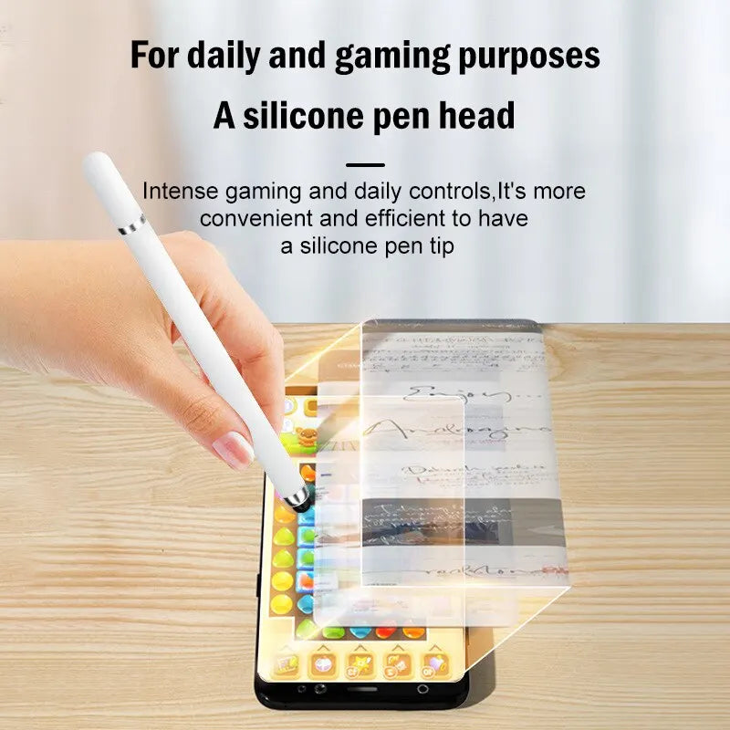 Lápiz capacitivo de doble cabezal, disco de silicona, lápiz óptico de doble propósito, para pintura, retoque de oficina, teléfono móvil, tableta, lápiz capacitivo