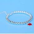 925 Sterling Silver beads chain Heart pendant Bracelets for Women Street all-match fashion designer Jewelry party wedding