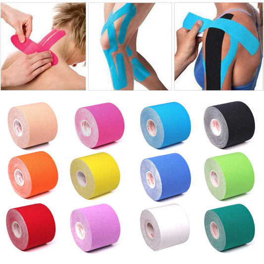 5 Rolls Kinesiology Tape Athletic Elastoplast Sport Recovery Strapping Gym Waterproof Tennis Muscle Pain Relief Bandage