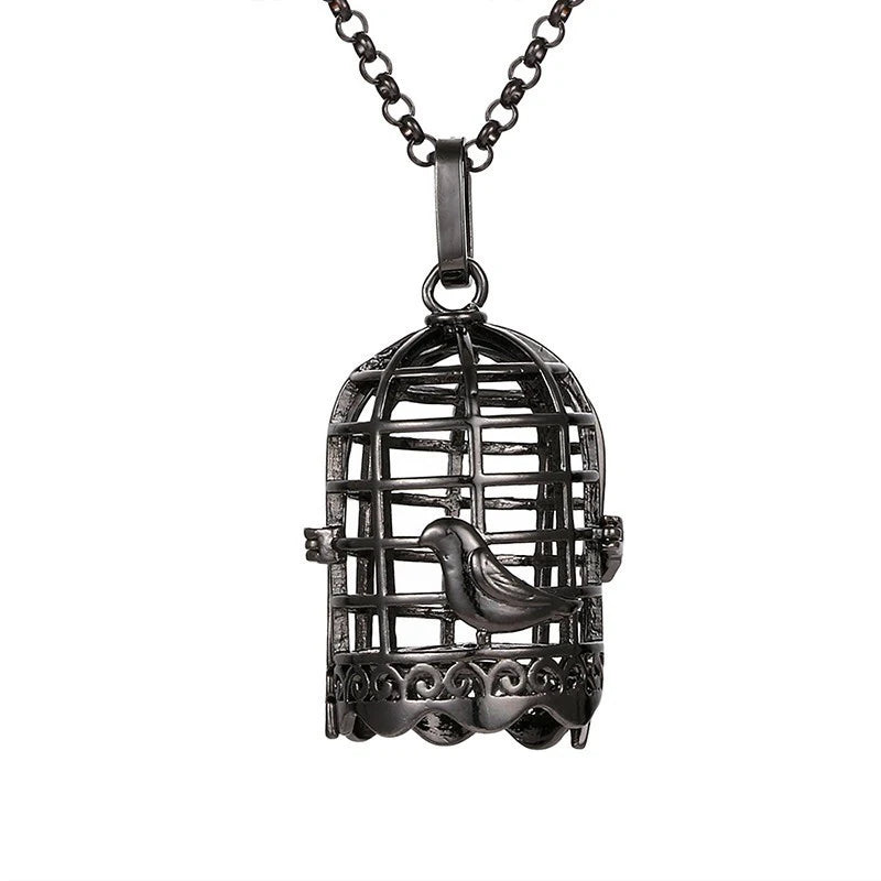 New Aroma Water Droplets Cage Lockets Necklace Heart Shaped Zircon Essential Oil Diffuser Set Combination Woman Pendant Jewelry