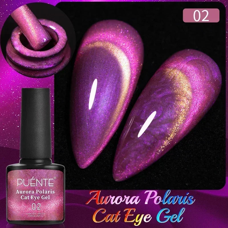 7.5ML Super Shiny Ruby Red Cat Magnetic Gel Nail Polish Wine Red Cat Eye Gel Soak Off Semi-Permanent Nail Varnish For Manicure