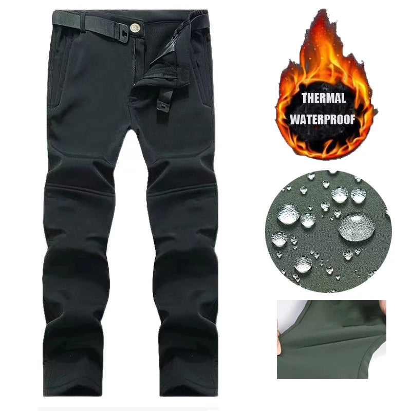 Men's City Gargo Winter Tactical SharkSkin Jackets Hiking Pants Fishing Climbing Trekking Casual Hunting Camping Trousers M-5XL