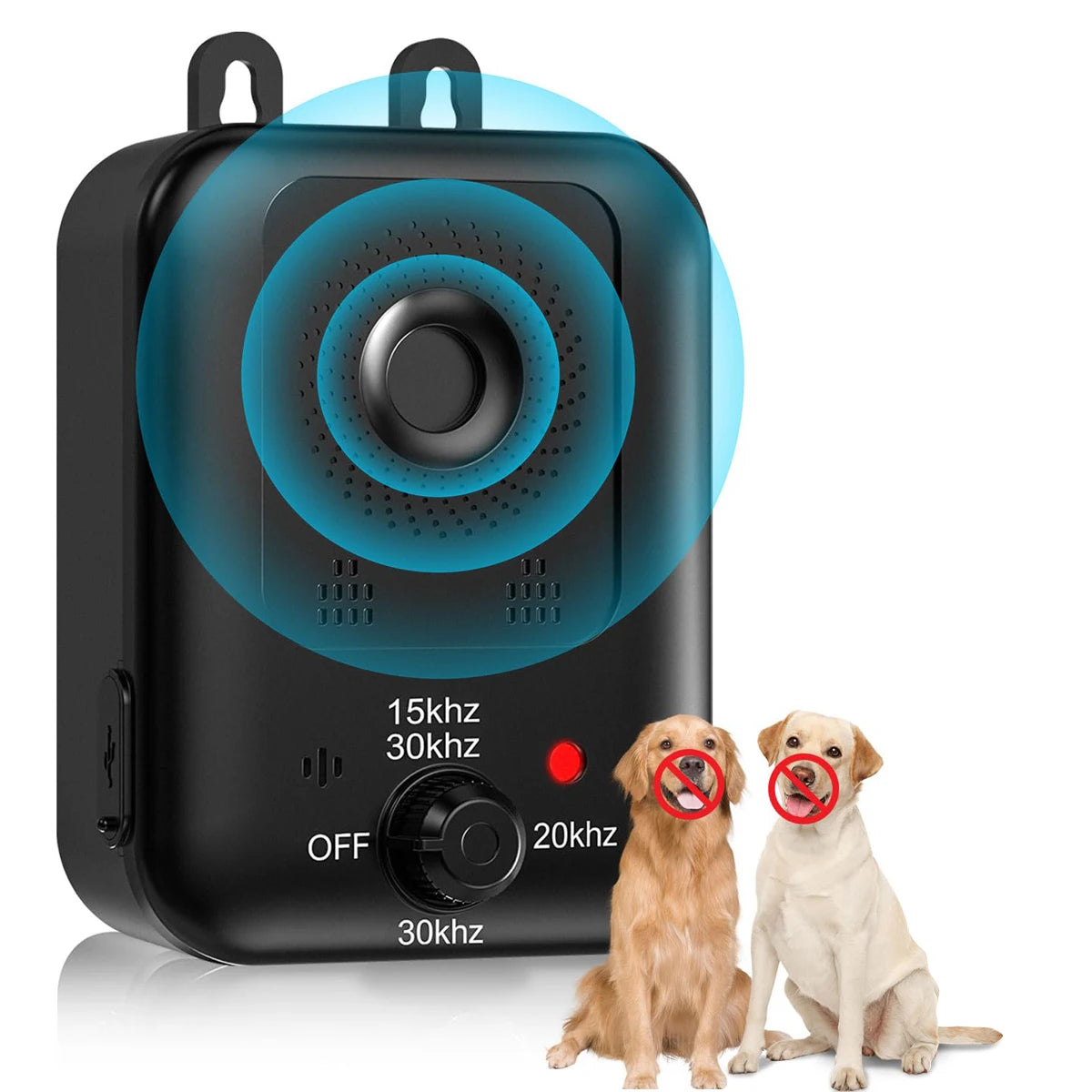 Dispositivo automático antiladridos para el control de ladridos de perros, dispositivo ultrasónico recargable para disuadir los ladridos de perros, para exteriores e interiores.