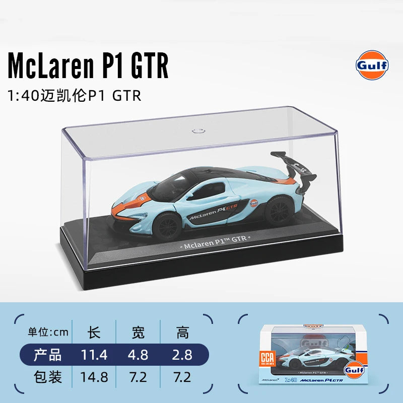 CCA 1:43 BMW Gulf Oil Station Shell Station McLaren Lamborghini Series Racing Alloy Car Model Toy Car Casting Pullback Function