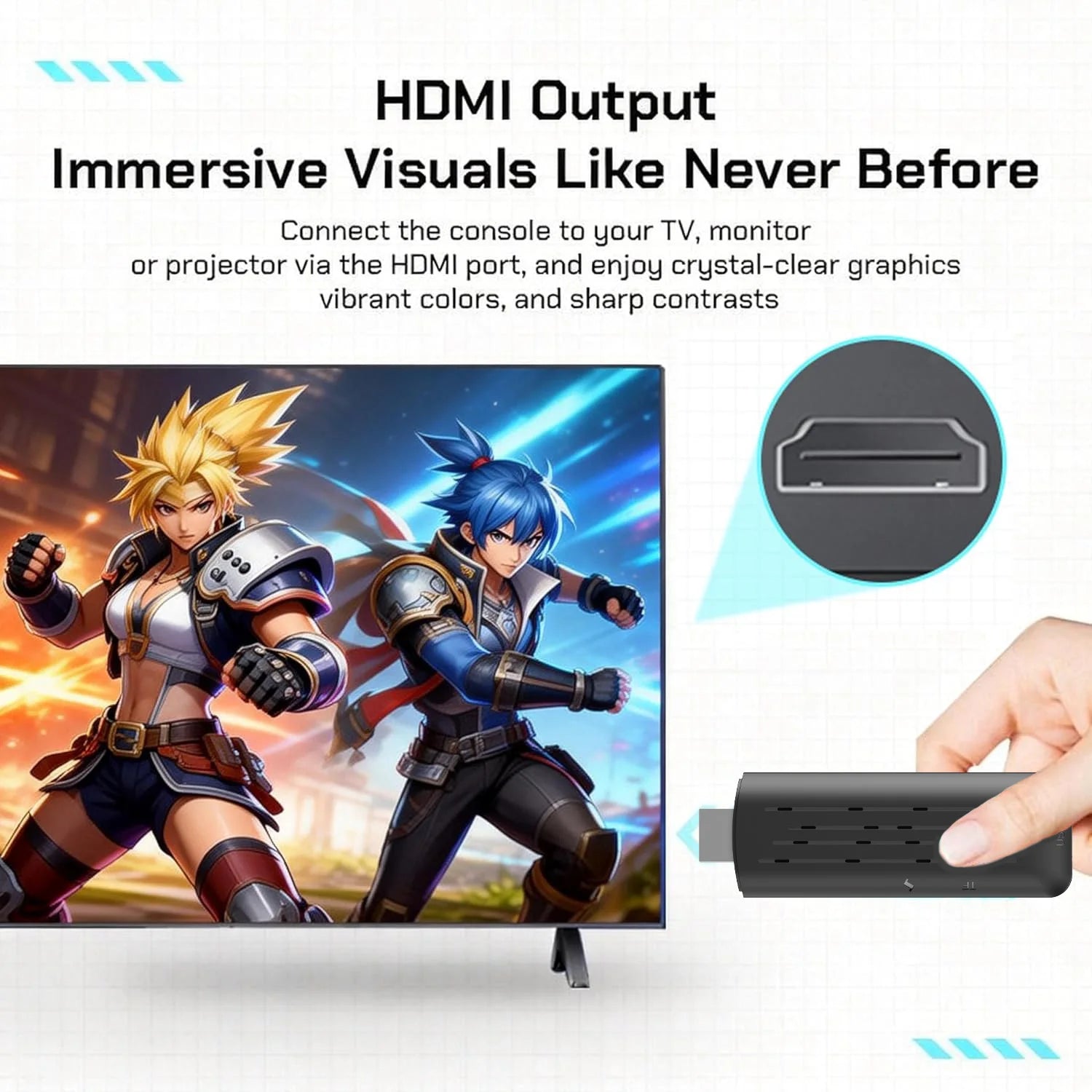 X8 Super 4K HD Game Stick 128GB 50000 Retro Games Dual 2.4G Wireless Controller Portable Plug & Play TV Game Console